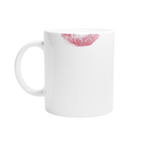Kiss stamped ceramic mug  (Left)