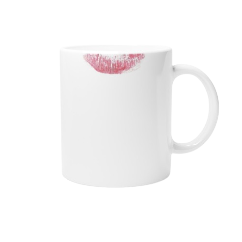 Kiss stamped ceramic mug  (Right hand)